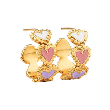 ARETES BEATING HEARTS MINI HOOPS DS